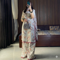 Vintage Off-White 3-Piece Floral Lawn Set – Premium Summer Collection
