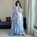 Indigo Mosaic Printed 3-Piece Summer Lawn Kurta Set