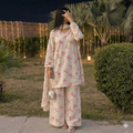 Blush Pink & Ivory Floral Co-Ord 3-Piece Set – Elegant Summer Collection