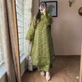 The Olive Green Floral Lace Set